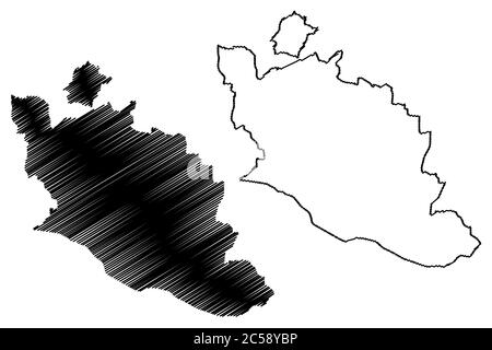 Département du Vaucluse (France, République française, Provence-Alpes-Côte d'Azur) carte illustration vectorielle, scribble plan carte Vauclusa Illustration de Vecteur