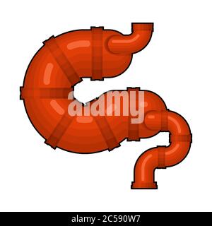 Estomac et intestins métalliques. Organe interne robotique. Organes de Cyborg. Intestin du robot Illustration de Vecteur