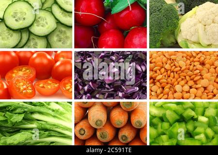 assortiment de légumes frais et séchés colorés Banque D'Images