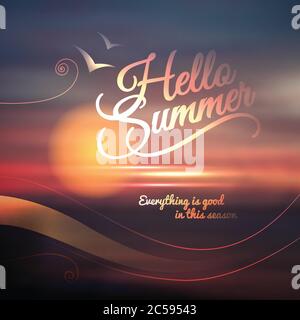 Message graphique créatif pour votre modèle d'été. Illustration de Vecteur