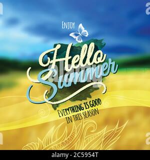 'Bonjour été' Vector flou d'arrière-plan. Illustration de Vecteur