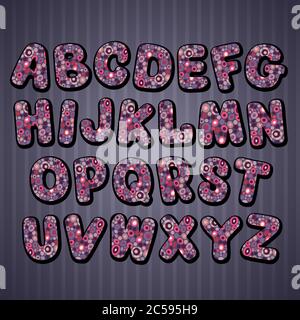 Police de dessin animé à la main Illustration de Vecteur