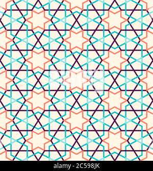 Motif moderne mêlé, basé sur des motifs arabes orientaux traditionnels. Arrière-plan vectoriel transparent. Couleurs unies - facile à redéfinir. Illustration de Vecteur
