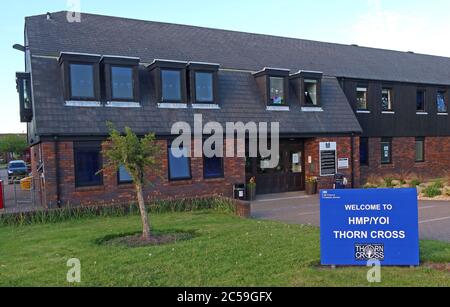 Thorn Cross HMP/YOI, HM prison Thorn Cross, Catégorie D établissement pour hommes adultes de 21 ans et plus, Arley Rd, Appleton Thorn, Warrington WA4 4RL
