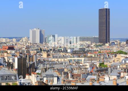 France, Paris, vue du 5ème arrondissement du 6ème et 15ème arrondissement avec la Tour Montparnasse Banque D'Images