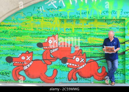 France, Paris, Boulevard Vincent Auriol, fresque murale de Pimax Banque D'Images