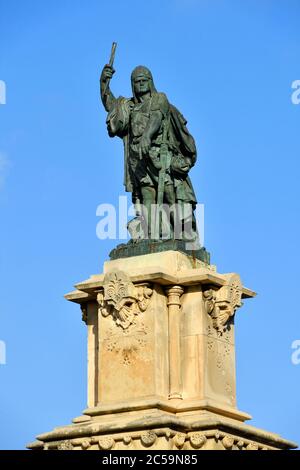 Espagne, Catalogne, Costa Daurada, Tarragone, la Rambla Nova est la promenade principale de la ville, le monument Roger de Llúria Banque D'Images