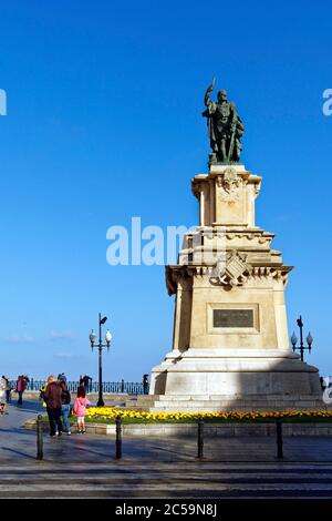 Espagne, Catalogne, Costa Daurada, Tarragone, la Rambla Nova est la promenade principale de la ville, le monument Roger de Llúria Banque D'Images