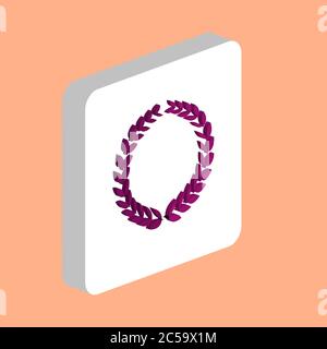Icône de vecteur simple de couronne de triomphe. Modèle de conception de symbole d'illustration pour l'élément d'interface utilisateur Web mobile. Pictogramme isométrique de couleur parfaite sur carré blanc 3d Illustration de Vecteur