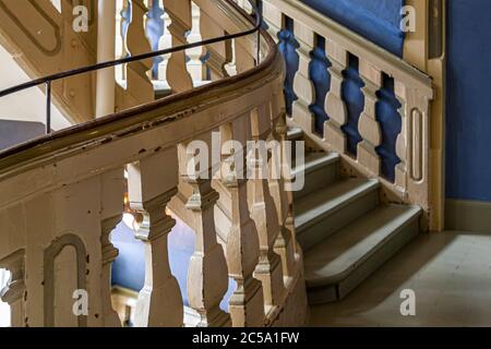 Ancien Stairwell de l'hôtel Renthof, Kassel, Allemagne Banque D'Images