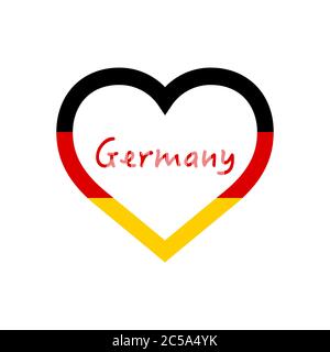 Drapeau allemand dans le coeur. J'aime mon pays. Illustration vectorielle de stock isolée sur fond blanc. Illustration de Vecteur
