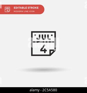 Icône de vecteur simple du mois de juillet. Modèle de conception de symbole d'illustration pour l'élément d'interface utilisateur Web mobile. Pictogramme moderne de couleur parfaite sur contour modifiable. Icônes du mois de juillet pour votre projet d'entreprise Illustration de Vecteur
