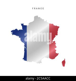 Carte détaillée du drapeau de la France. Carte vectorielle avec indicateur masqué. Illustration de Vecteur