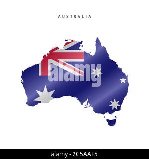Carte détaillée du drapeau de l'Australie. Carte vectorielle avec indicateur masqué. Illustration de Vecteur
