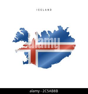 Carte détaillée du drapeau de l'Islande. Carte vectorielle avec indicateur masqué. Illustration de Vecteur