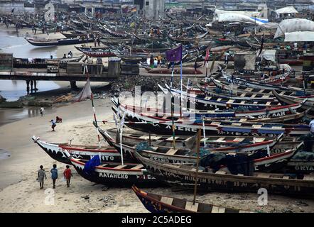 Ghana, Accra, Jamestown. Vue sur le village de pêcheurs de Jamestown, à la périphérie d'Accra, au Ghana. 31 août 2009. Banque D'Images