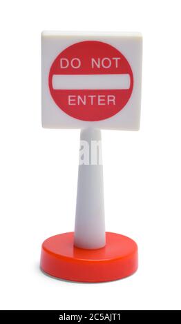Jouet ne pas entrer affiche isolée sur blanc. Banque D'Images