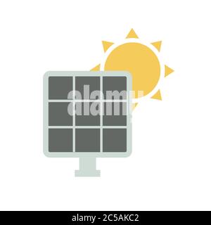 Illustration de la conception du modèle de vecteur d'énergie du panneau solaire. Illustration de Vecteur