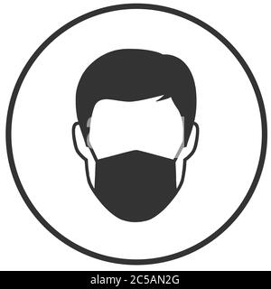 Illustration vectorielle d'icône d'homme avec masque facial Illustration de Vecteur
