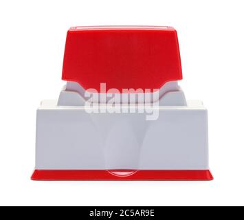 Tampon en caoutchouc à encre isolé sur fond blanc. Banque D'Images