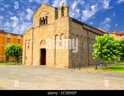 Une belle vue sur l'église de San Simplicio à Olbia, sardaigne, Italie Banque D'Images