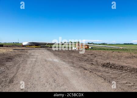 Construction d'éoliennes, Indiana, États-Unis, par James D Coppinger/Dembinsky photo Assoc Banque D'Images