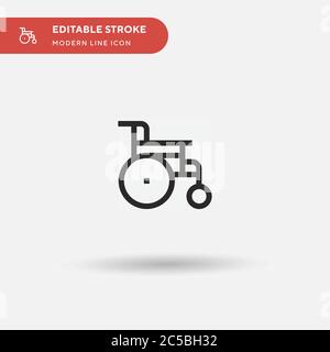 Icône vecteur simple pour fauteuil roulant. Modèle de conception de symbole d'illustration pour l'élément d'interface utilisateur Web mobile. Pictogramme moderne de couleur parfaite sur contour modifiable. Icônes de fauteuil roulant pour votre projet d'entreprise Illustration de Vecteur