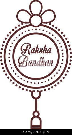 happy raksha bandhan celebration avec cadre circulaire style ligne dessin vectoriel Illustration de Vecteur