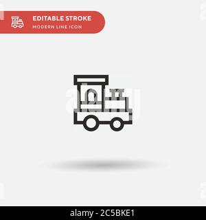 Icône vecteur simple entraînement jouet. Modèle de conception de symbole d'illustration pour l'élément d'interface utilisateur Web mobile. Pictogramme moderne de couleur parfaite sur contour modifiable. Formez des icônes de jouets pour votre projet d'entreprise Illustration de Vecteur