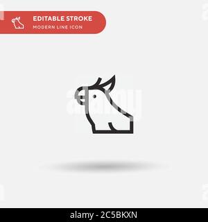 Icône de vecteur simple Cockatoo. Modèle de conception de symbole d'illustration pour l'élément d'interface utilisateur Web mobile. Pictogramme moderne de couleur parfaite sur contour modifiable. Icônes de Cockatoo pour votre projet d'entreprise Illustration de Vecteur