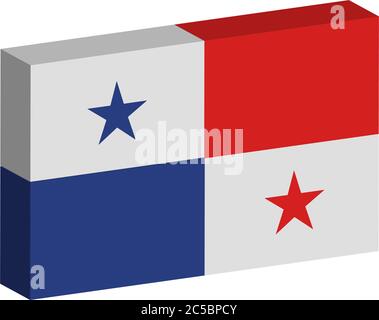 Drapeau 3D du Panama Illustration de Vecteur