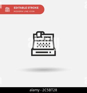 Icône de vecteur simple de caisse enregistreuse. Modèle de conception de symbole d'illustration pour l'élément d'interface utilisateur Web mobile. Pictogramme moderne de couleur parfaite sur contour modifiable. Icônes de caisse enregistreuse pour votre projet commercial Illustration de Vecteur
