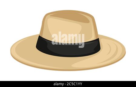 Chapeau basique avec ruban, fedora élégant pour femme Illustration de Vecteur