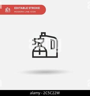 Produits de nettoyage icône vecteur simple. Modèle de conception de symbole d'illustration pour l'élément d'interface utilisateur Web mobile. Pictogramme moderne de couleur parfaite sur contour modifiable. Icônes produits de nettoyage pour votre projet d'entreprise Illustration de Vecteur