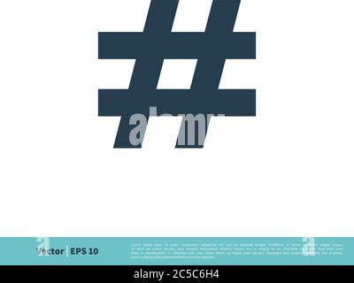 Icône de balise de hashtag Vector logo Template Illustration Design. Vecteur EPS 10. Illustration de Vecteur