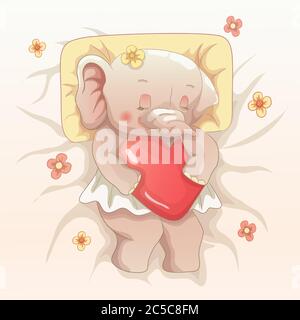 le héros de l'éléphant dans le ciel. vecteur dessin main dessin dessin dessin dessin animé style art. Illustration de Vecteur