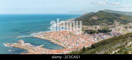 Ville touristique et de pêche d'A Guarda vue du village celtique de Santa Tecla Banque D'Images