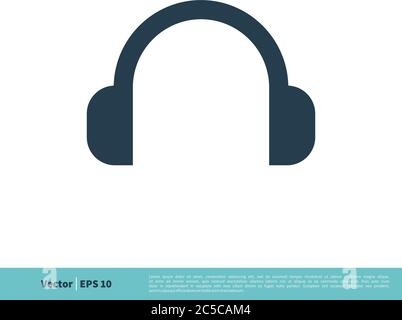 Écouteur, casque, casque icône Vector logo Template Design Illustration. Vecteur EPS 10. Illustration de Vecteur