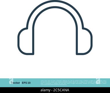 Écouteur, casque, casque icône Vector logo Template Design Illustration. Vecteur EPS 10. Illustration de Vecteur