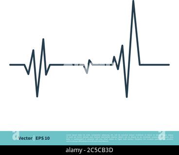 Heartbeat Cardiogram Icon Vector logo Template Illustration Design. Vecteur EPS 10. Illustration de Vecteur