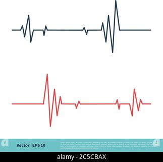 Heartbeat Cardiogram Icon Vector logo Template Illustration Design. Vecteur EPS 10. Illustration de Vecteur