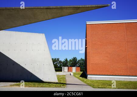Vitra Design Museum, le poste d'incendie par l'architecte Zaha Hadid. Weil am Rhein, Allemagne. Banque D'Images