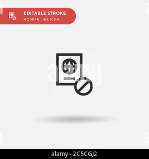 Aucune icône de vecteur simple de déplacement. Modèle de conception de symbole d'illustration pour l'élément d'interface utilisateur Web mobile. Pictogramme moderne de couleur parfaite sur contour modifiable. Aucune icône de voyage pour votre projet d'entreprise Illustration de Vecteur