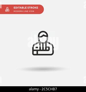 Icône vecteur simple médecin. Modèle de conception de symbole d'illustration pour l'élément d'interface utilisateur Web mobile. Pictogramme moderne de couleur parfaite sur contour modifiable. Icônes de médecin pour votre projet d'entreprise Illustration de Vecteur