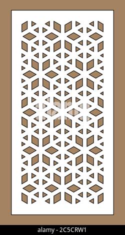 Modèle de vecteur de coupe laser. Panneau vectoriel Arabesque, écran, clôture. Feuille CNC pour cloison intérieure en style arabe, découpe au laser Illustration de Vecteur