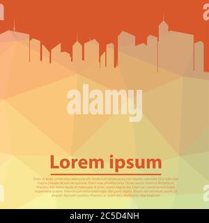 Ville Skyscraper Silhouette fond ciel avec espace de copie dessin à plat Illustration vectorielle Illustration de Vecteur