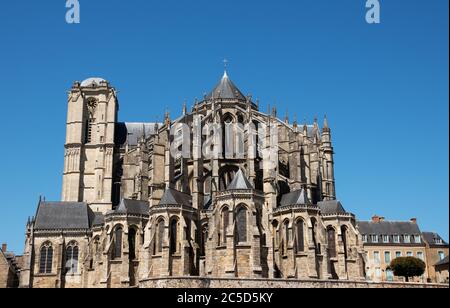 Cathédrale Saint-Julien du Mans, France. Banque D'Images