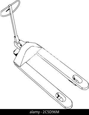 esquissez le vecteur du transpalette sur un fond blanc Illustration de Vecteur