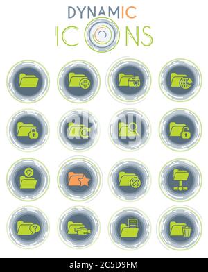 icônes dynamiques de dossier Illustration de Vecteur