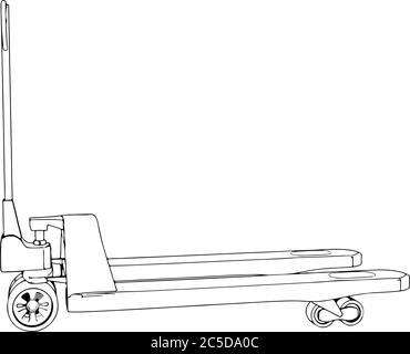 esquissez le vecteur du transpalette sur un fond blanc Illustration de Vecteur